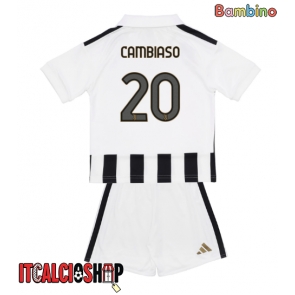 Juventus Andrea Cambiaso #20 Prima Maglia Bambino 2026-27 Manica Corta (+ Pantaloni corti)